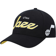 Utah Jazz Mitchell & Ness MVP Team Script 2.0 Stretch Snapback Hat - Black