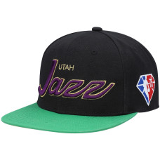 Utah Jazz Mitchell & Ness NBA 75th Anniversary Snapback Hat - Black