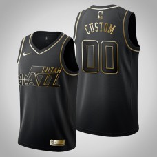 Utah Jazz Custom #00 Black Golden Edition Jersey