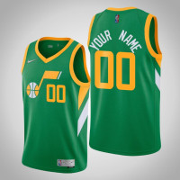 2020-21 Utah Jazz Custom #00 Green Earned Jersey