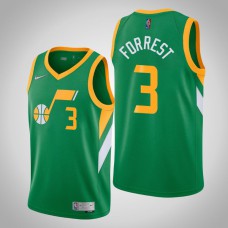 2020-21 Utah Jazz Trent Forrest #3 Green Earned Jersey