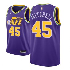 Men NBA 2018-19 Donovan Mitchell Utah Jazz #45 Hardwood Classics Purple Jersey