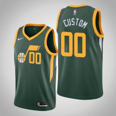 Men NBA 2018-19 Custom Utah Jazz #00 Earned Edition Green Swingman Jersey
