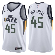 Mens 2017-18 Season Donovan Mitchell Utah Jazz #45 Association White Swingman Jersey