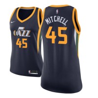 Womens  2017-18 Season Donovan Mitchell Utah Jazz #45 Icon Edition Navy Swingman Jersey