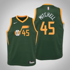 Youth 2018-19 Donovan Mitchell Utah Jazz #45 Earned Edition Green Jersey