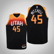 Youth Donovan Mitchell Utah Jazz #45 City Black 2021 Season Jersey