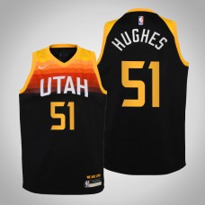 Youth Elijah Hughes Utah Jazz #51 City Black 2021 Season Jersey