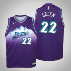 Youth Jeff Green Utah Jazz #22 Hardwood Classics Purple 2020 Season Jersey